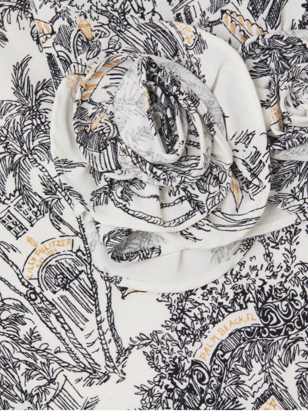 Lilly Pulitzer Lu Rosette-Cuff Toile Crepe Mini Dress Size 10 - Picture 7 of 14